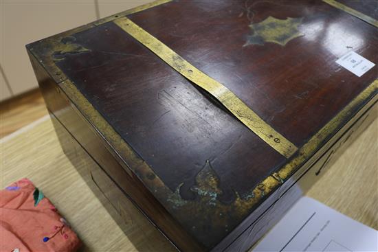 A Regency mahogany brass writing slope